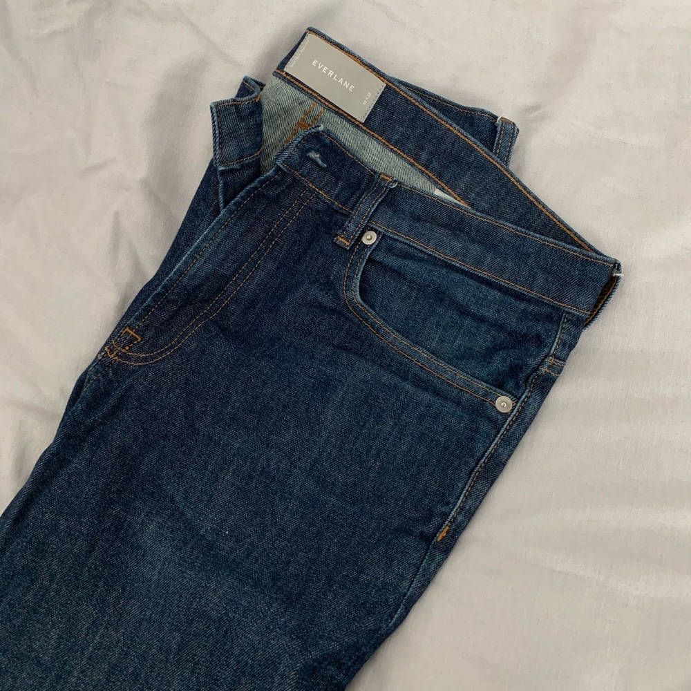 Everlane Men’s “The Slim Fit Jean” in Dark Indigo